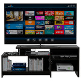 Mesa para TV Bengala Wengue 143x56cm para TV Hasta 50" Pulgadas con Cuatro Compartimientos - MUEBLES DE TV | Bylmo