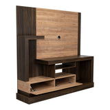 Centro de Entretenimiento Alcaceres Habano y Miel 180x172.2cm para TV Hasta 55 Pulgadas con Ranuras para Cables y con Tres Compartimientos - Muebles para TV | Bylmo