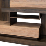 Centro de Entretenimiento Alcaceres Habano y Miel 180x172.2cm para TV Hasta 55 Pulgadas con Ranuras para Cables y con Tres Compartimientos - Muebles para TV | Bylmo