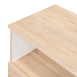 Mesa de Noche Camel Rovere y Blanco 40x45cm con Un Cajón y con Un Compartimiento - Mesas de Noche | Bylmo