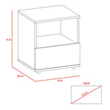 Mesa de Noche Camel Rovere y Blanco 40x45cm con Un Cajón y con Un Compartimiento - Mesas de Noche | Bylmo