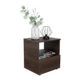 Mesa de Noche Camel habano 45x40cm con Un Cajón y con Un Compartimiento - Mesas de Noche | Bylmo
