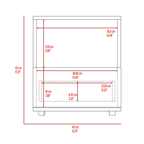 Mesa de Noche Camel habano 45x40cm con Un Cajón y con Un Compartimiento - Mesas de Noche | Bylmo