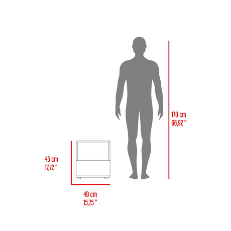 Mesa de Noche Camel habano 45x40cm con Un Cajón y con Un Compartimiento - Mesas de Noche | Bylmo