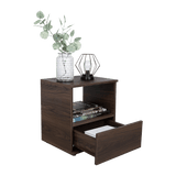 Mesa de Noche Camel habano 45x40cm con Un Cajón y con Un Compartimiento - Mesas de Noche | Bylmo