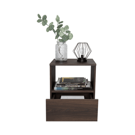 Mesa de Noche Camel habano 45x40cm con Un Cajón y con Un Compartimiento - Mesas de Noche | Bylmo