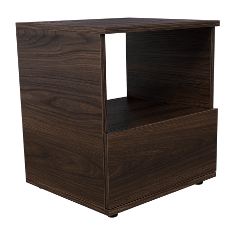Mesa de Noche Camel habano 45x40cm con Un Cajón y con Un Compartimiento - Mesas de Noche | Bylmo