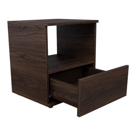 Mesa de Noche Camel habano 45x40cm con Un Cajón y con Un Compartimiento - Mesas de Noche | Bylmo