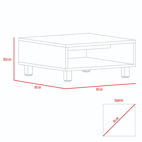 Mesa de Centro Eclipse Wengue 60x26cm Rectangular con Patas y con Compartimientos - Mesas | Bylmo