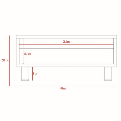 Mesa de Centro Eclipse Wengue 60x26cm Rectangular con Patas y con Compartimientos - Mesas | Bylmo