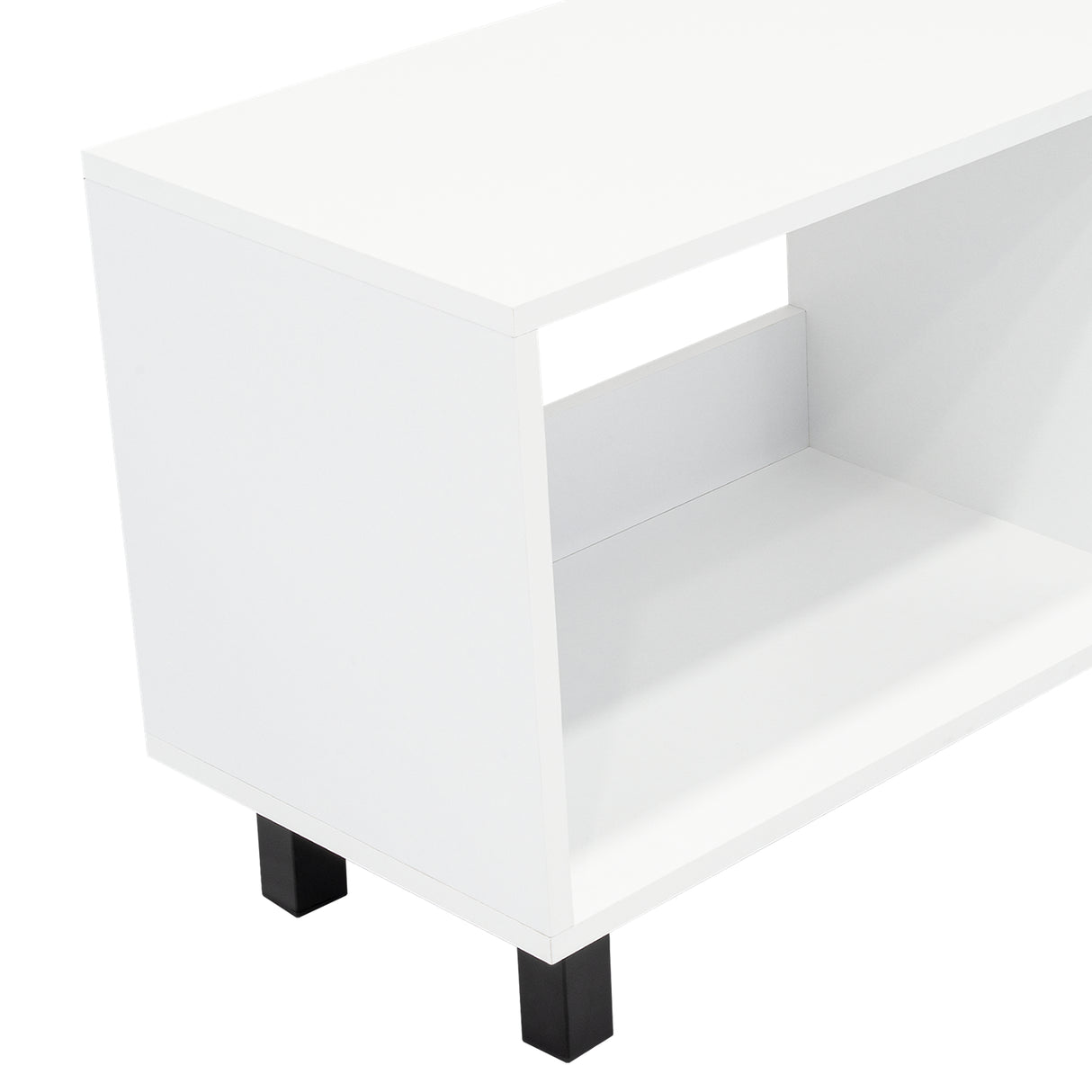 Rack de TV Tunez Blanco Marquez 160x47.5cm Para TV Hasta 70 Pulgadas sin Cajones y con Patas - Muebles para TV | Bylmo