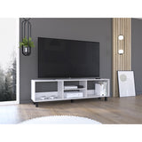 Rack de TV Tunez Blanco Marquez 160x47.5cm Para TV Hasta 70 Pulgadas sin Cajones y con Patas - Muebles para TV | Bylmo
