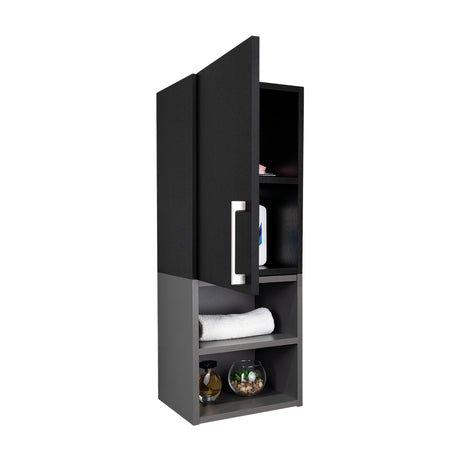 Gabinete de Baño Madrid Wengue y Plomo 30x80cm Rectangular sin Espejo y con Dos Entrepaños - Gabinetes | Bylmo