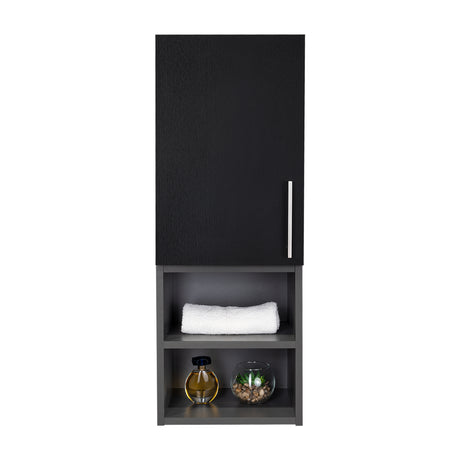 Gabinete de Baño Madrid Wengue y Plomo 30x80cm Rectangular sin Espejo y con Dos Entrepaños - Gabinetes | Bylmo