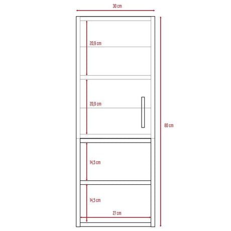 Gabinete de Baño Madrid Wengue y Plomo 30x80cm Rectangular sin Espejo y con Dos Entrepaños - Gabinetes | Bylmo