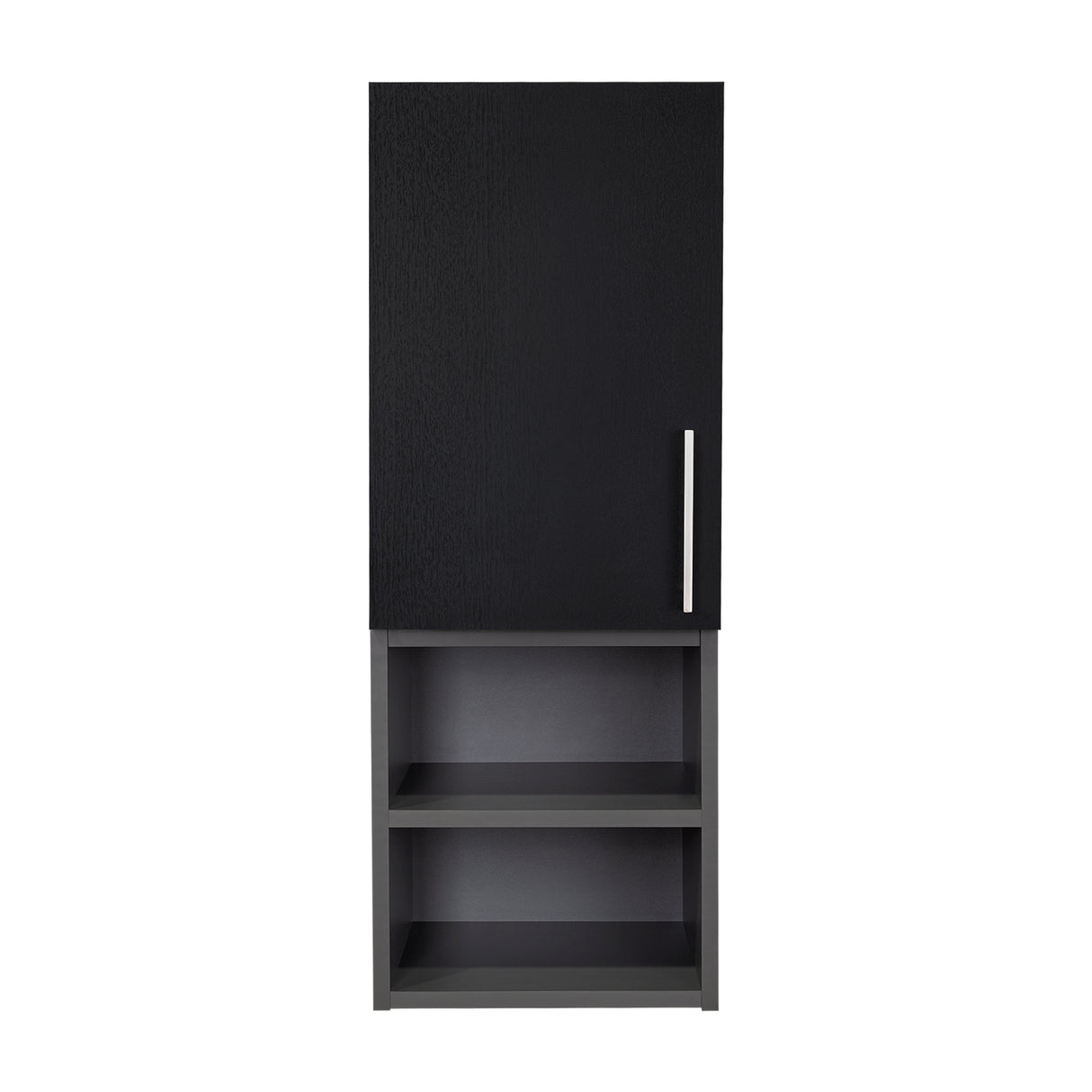 Gabinete de Baño Madrid Wengue y Plomo 30x80cm Rectangular sin Espejo y con Dos Entrepaños - Gabinetes | Bylmo