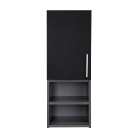 Gabinete de Baño Madrid Wengue y Plomo 30x80cm Rectangular sin Espejo y con Dos Entrepaños - Gabinetes | Bylmo