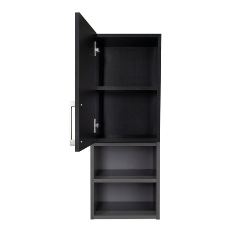 Gabinete de Baño Madrid Wengue y Plomo 30x80cm Rectangular sin Espejo y con Dos Entrepaños - Gabinetes | Bylmo