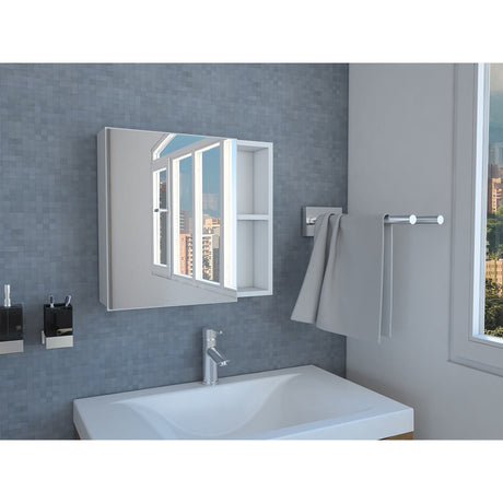 Gabinete de Baño Omari Blanco 50x47.3cm Rectangular con Una Puerta y Espejo - GABINETES DE BANHO | Bylmo