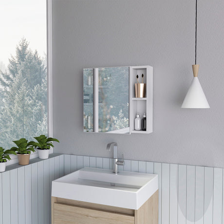 Gabinete de Baño Omari Blanco 50x47.3cm Rectangular con Una Puerta y Espejo - GABINETES DE BANHO | Bylmo