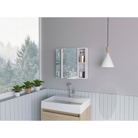 Gabinete de Baño Omari Blanco 50x47.3cm Rectangular con Una Puerta y Espejo - GABINETES DE BANHO | Bylmo