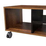 Mesa de Centro Classic Caramelo 80x43.4cm Rectangular con Ruedas y con Compartimientos - Mesas | Bylmo