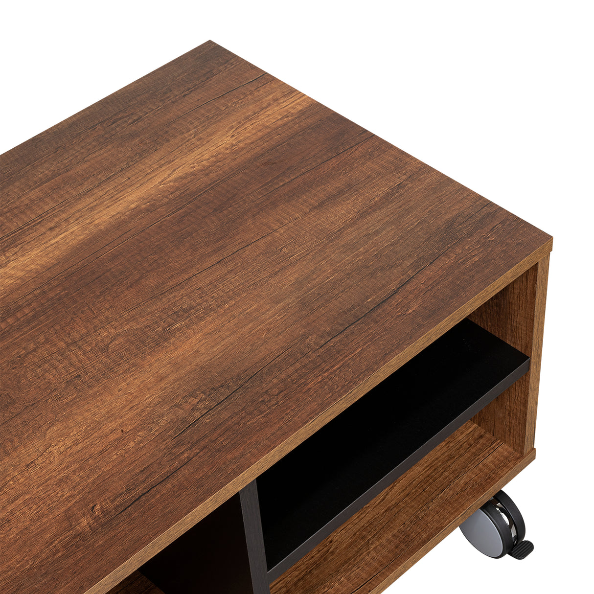 Mesa de Centro Classic Caramelo 80x43.4cm Rectangular con Ruedas y con Compartimientos - Mesas | Bylmo