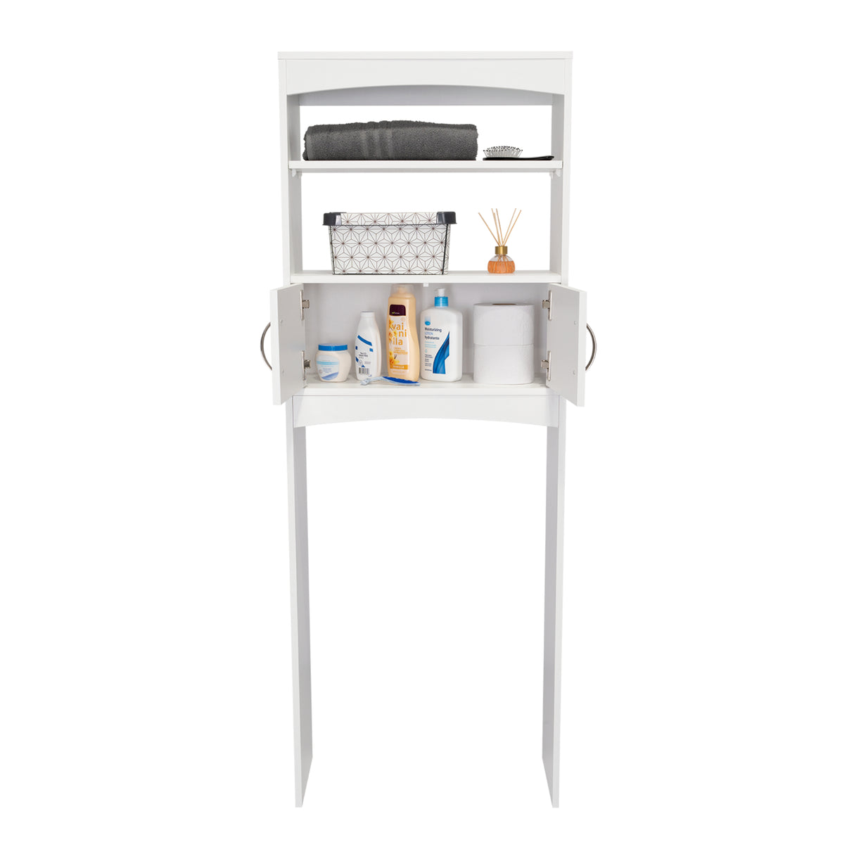 Ahorrador de Espacio para Baño Malta Blanco 60.6x165cm con Un Cajón y con Un Entrepaño