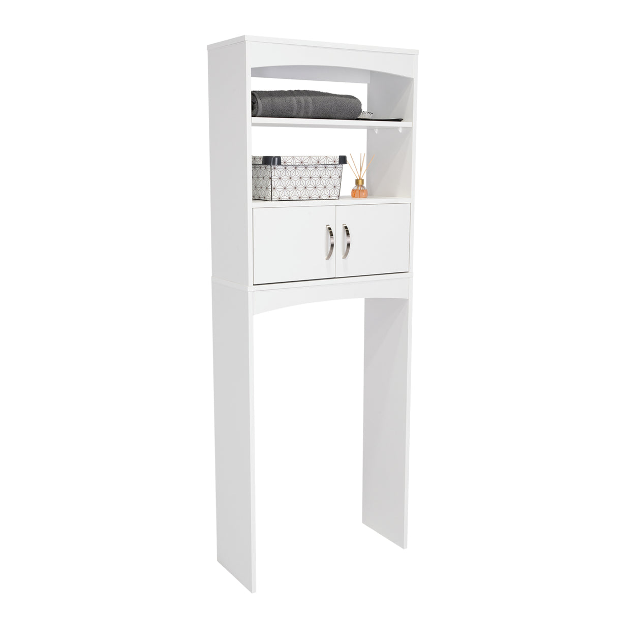 Ahorrador de Espacio para Baño Malta Blanco 60.6x165cm con Un Cajón y con Un Entrepaño