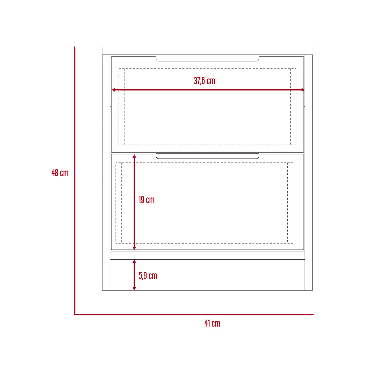 Mesa de Noche Kaia Duna 41x48cm con Dos Cajones - Mesas de Noche | Bylmo