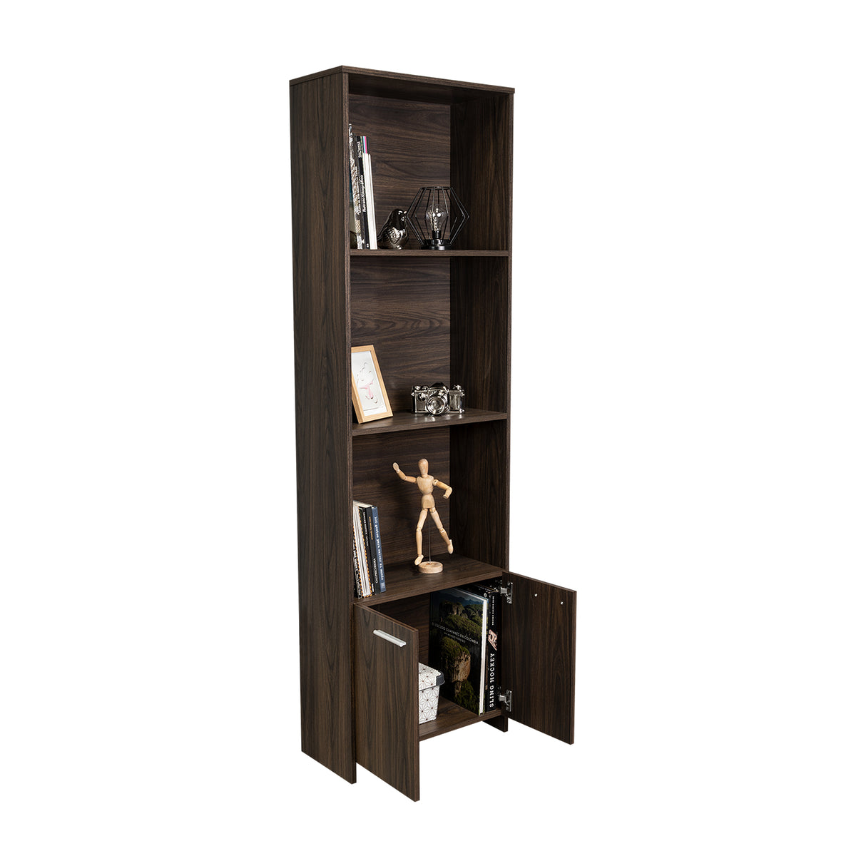 Biblioteca Ofice Habano 55.1x181.5cm con Tres Compartimientos y con Un Cajón - Bibliotecas | Bylmo