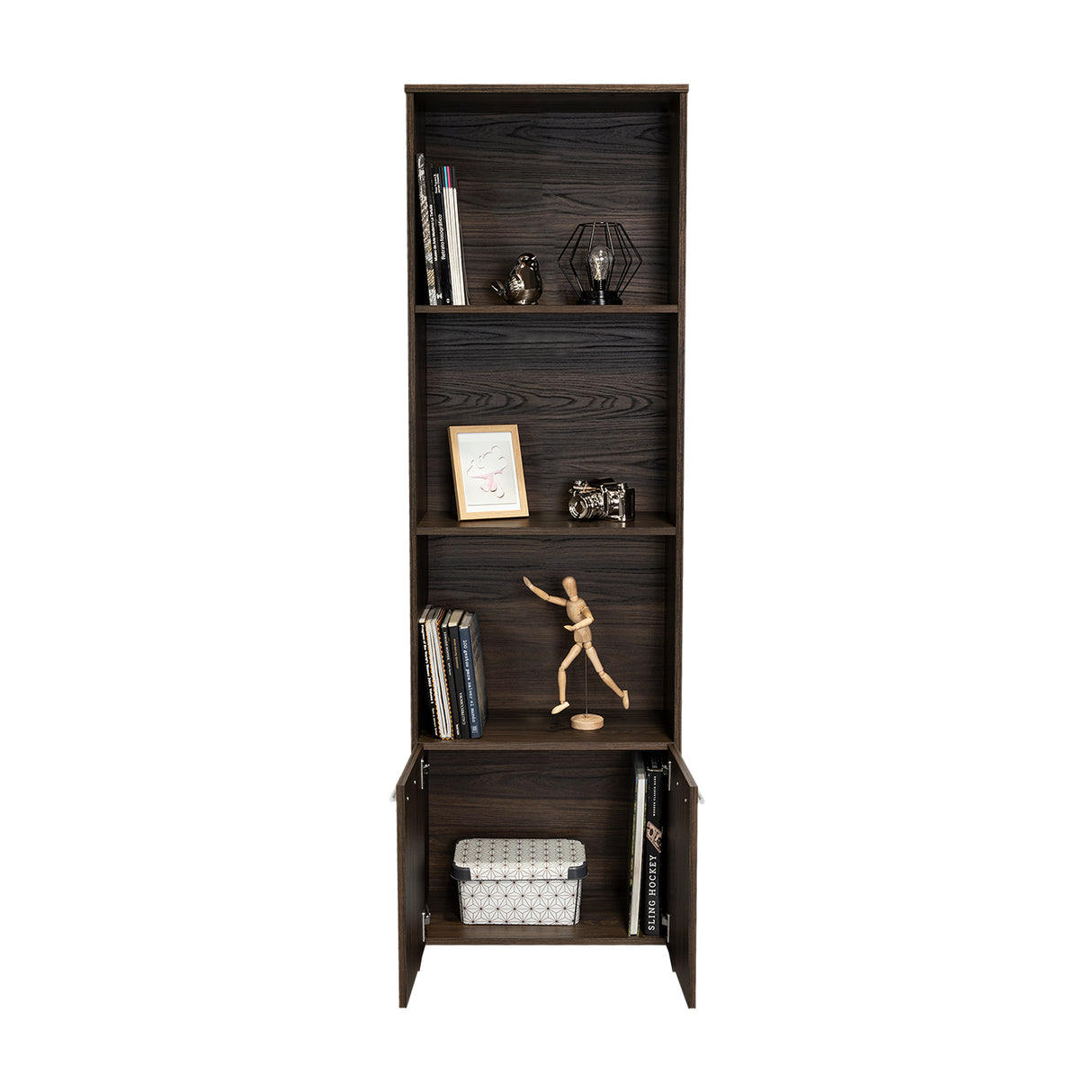 Biblioteca Ofice Habano 55.1x181.5cm con Tres Compartimientos y con Un Cajón - Bibliotecas | Bylmo