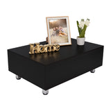 Mesa de Centro Gambia Wengue 80x29.75cm Rectangular con Patas y con Compartimientos - Mesas | Bylmo
