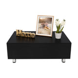 Mesa de Centro Gambia Wengue 80x29.75cm Rectangular con Patas y con Compartimientos - Mesas | Bylmo