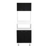 Alacena Fenix Blanco y Wengue 54x160cm sin Cajones y con Cuatro Puertas - Muebles Organizadores | Bylmo