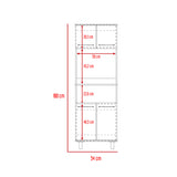 Alacena Fenix Blanco y Wengue 54x160cm sin Cajones y con Cuatro Puertas - Muebles Organizadores | Bylmo