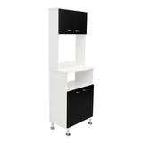 Alacena Fenix Blanco y Wengue 54x160cm sin Cajones y con Cuatro Puertas - Muebles Organizadores | Bylmo