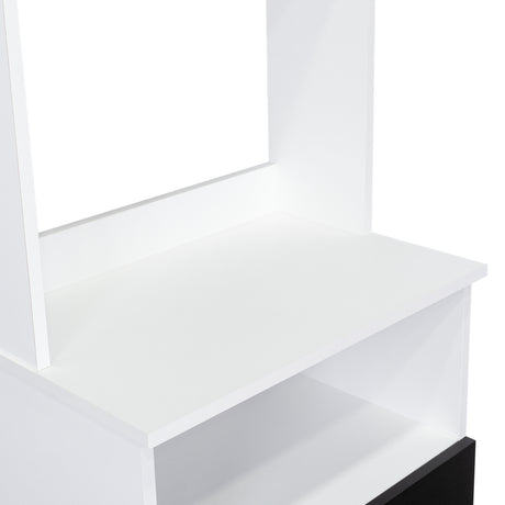 Alacena Fenix Blanco y Wengue 54x160cm sin Cajones y con Cuatro Puertas - Muebles Organizadores | Bylmo