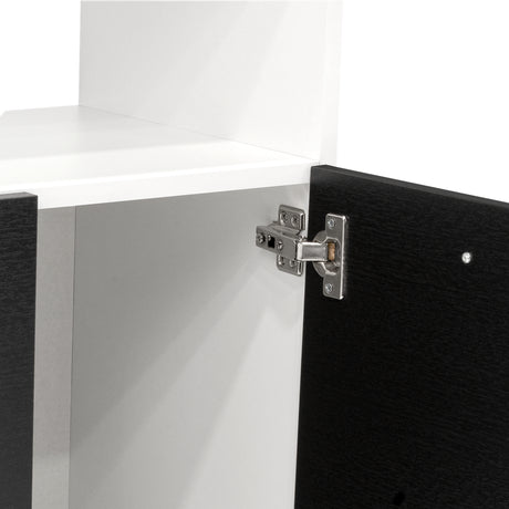 Alacena Fenix Blanco y Wengue 54x160cm sin Cajones y con Cuatro Puertas - Muebles Organizadores | Bylmo