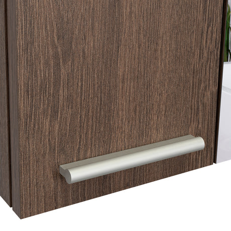 Gabinete de Baño Barcelona Coñac 60x60cm Cuadrado con Espejo y con Dos Entrepaños - Gabinetes | Bylmo