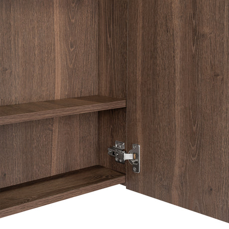 Gabinete de Baño Barcelona Coñac 60x60cm Cuadrado con Espejo y con Dos Entrepaños - Gabinetes | Bylmo