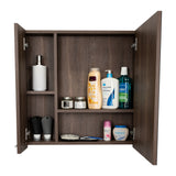 Gabinete de Baño Barcelona Coñac 60x60cm Cuadrado con Espejo y con Dos Entrepaños - Gabinetes | Bylmo