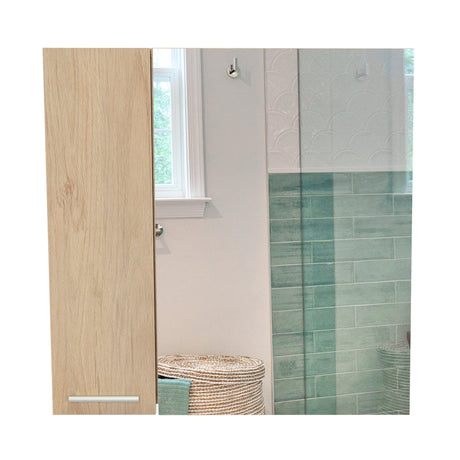 Gabinete de Baño Sines Rovere 60x60cm Rectangular con Una Puerta y Espejo - GABINETES DE BANHO | Bylmo