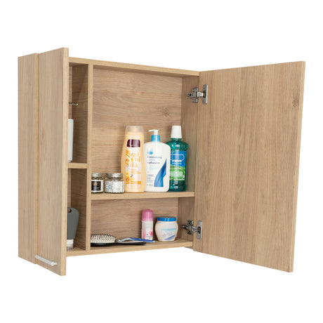 Gabinete de Baño Sines Rovere 60x60cm Rectangular con Una Puerta y Espejo - GABINETES DE BANHO | Bylmo