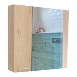 Gabinete de Baño Sines Rovere 60x60cm Rectangular con Una Puerta y Espejo - GABINETES DE BANHO | Bylmo