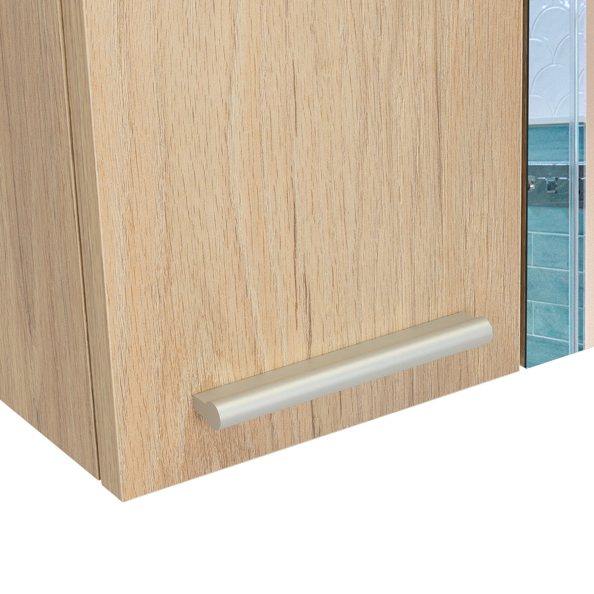 Gabinete de Baño Sines Rovere 60x60cm Rectangular con Una Puerta y Espejo - GABINETES DE BANHO | Bylmo