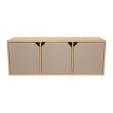 Biblioteca de Piso Piero Duna y Taupe 110.1x40.6cm Rectangular con Tres Compartimientos - Bibliotecas | Bylmo