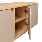 Biblioteca de Piso Piero Duna y Taupe 110.1x40.6cm Rectangular con Tres Compartimientos - Bibliotecas | Bylmo