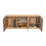 Biblioteca de Piso Piero Duna y Taupe 110.1x40.6cm Rectangular con Tres Compartimientos - Bibliotecas | Bylmo