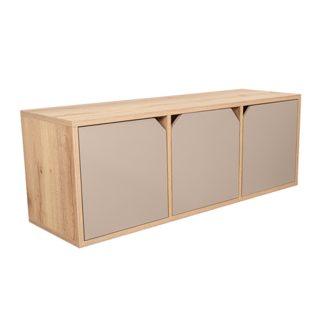 Biblioteca de Piso Piero Duna y Taupe 110.1x40.6cm Rectangular con Tres Compartimientos - Bibliotecas | Bylmo